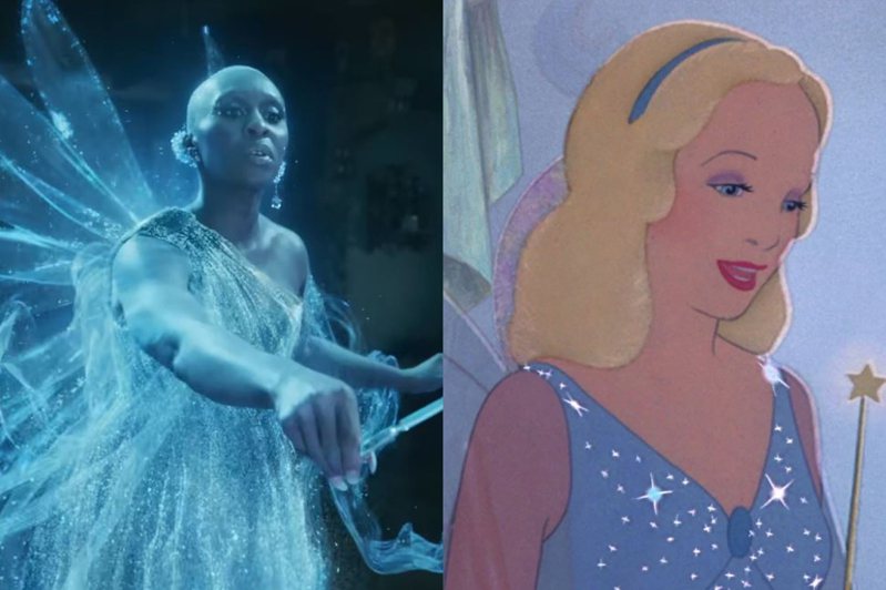 迪士尼經典動畫《木偶奇遇記》中藍仙女（右）一角，真人版（左）找來女星辛西婭·艾利沃（Cynthia Erivo）飾演。圖／翻攝自Walt Disney Studios、維基百科