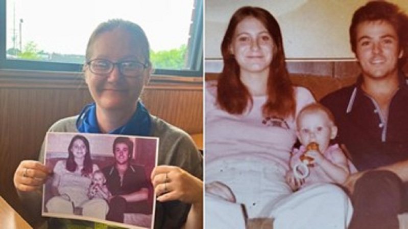 美国德州检方9日宣布，调查人员找到了40多年前遇害的一对年轻夫妻现已成年的女儿。这一位女子名叫荷莉，现年42岁的，当年被「游牧宗教团体」成员遗留在亚利桑纳州一个教堂，再交给一个家庭收养。照片翻摄：Twitter / KHOU(photo:UDN)