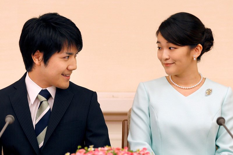 日本秋篠宫文仁亲王的长女真子公主与夫婿小室圭。路透资料照(photo:UDN)