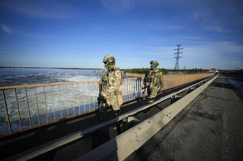 泽伦斯基在电视演说中表示，俄军已在赫松州的新卡科夫卡大坝布雷，而且打算炸掉，恐让这一大水库溃堤。美联社(photo:UDN)
