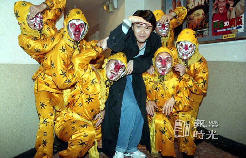 「齊天大聖東遊記」在台北東區全球影城首映。圖為周星馳。圖／聯合報系資料照（1995/01/25　王宏光攝影）
