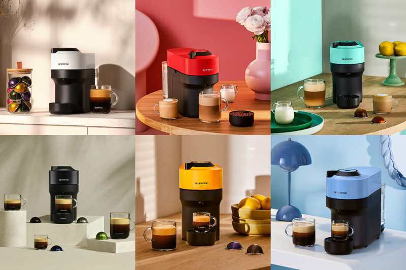 VERTUO_POP咖啡機大膽玩色設計，為居家生活注入時尚色彩與咖啡香氣。圖／Nespresso提供