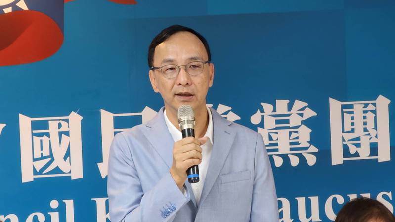 國民黨主席朱立倫中午赴台北市議會國民黨團參加黨團大會。記者楊正海／攝影