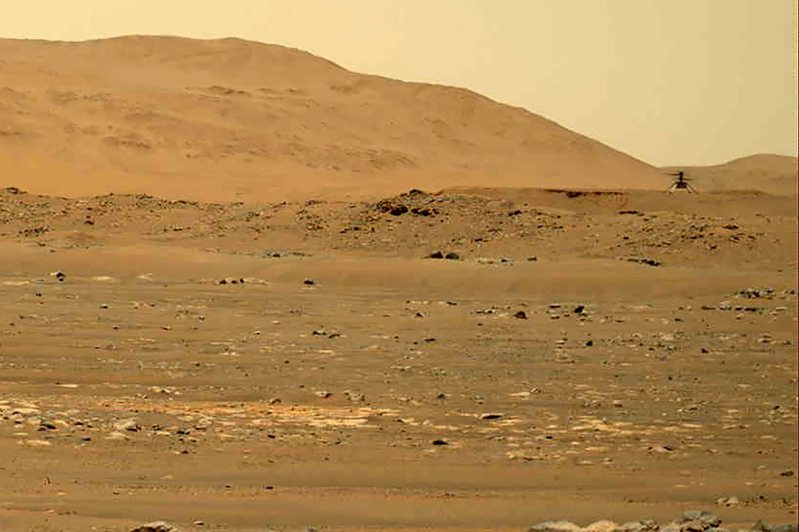 火星探測車「毅力號」2021年4月30日拍攝的火星景像。（美聯社）
