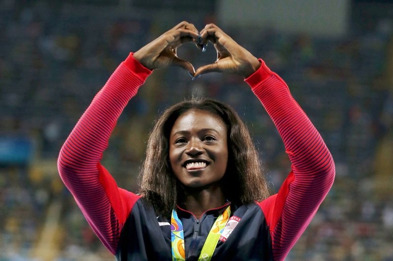 曾於2016年里約奧運摘金的32歲美國田徑女將鮑維。 路透社