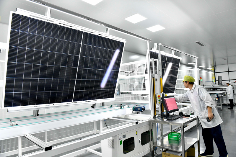 圖為山東一家太陽能面板廠，非文中涉及的企業。（新華社）