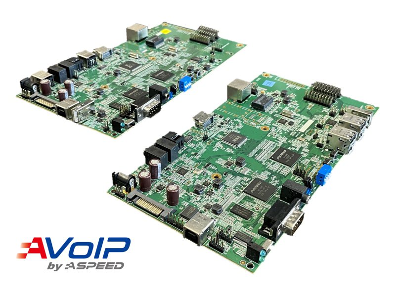 信驊於InfoComm 2023展出AVoIP高畫質傳輸系統單晶片。照片／公司提供。