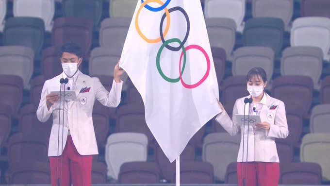 東京奧運日本代表團總隊長山縣亮太(左)與副隊長石川佳純，最後成績都不盡理想。 擷圖自推特
