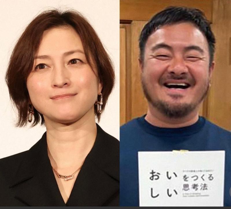 日本女星廣末涼子（左）和名廚鳥羽周作(右)外遇，重創形象與事業。圖／摘自推特