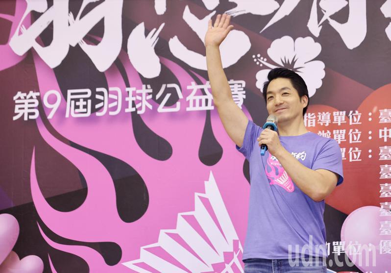 台北市長蔣萬安下午出席第九屆「羽您有約」聯合會羽球公益賽開幕。記者曾原信／攝影