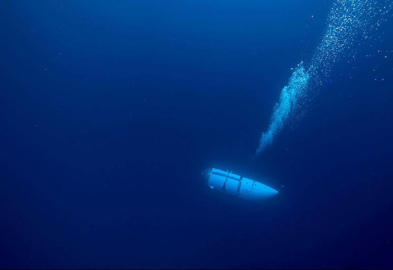 前往探索沉船「鐵達尼號」的潛水器「泰坦號」發生事故，5名乘客罹難。法新社