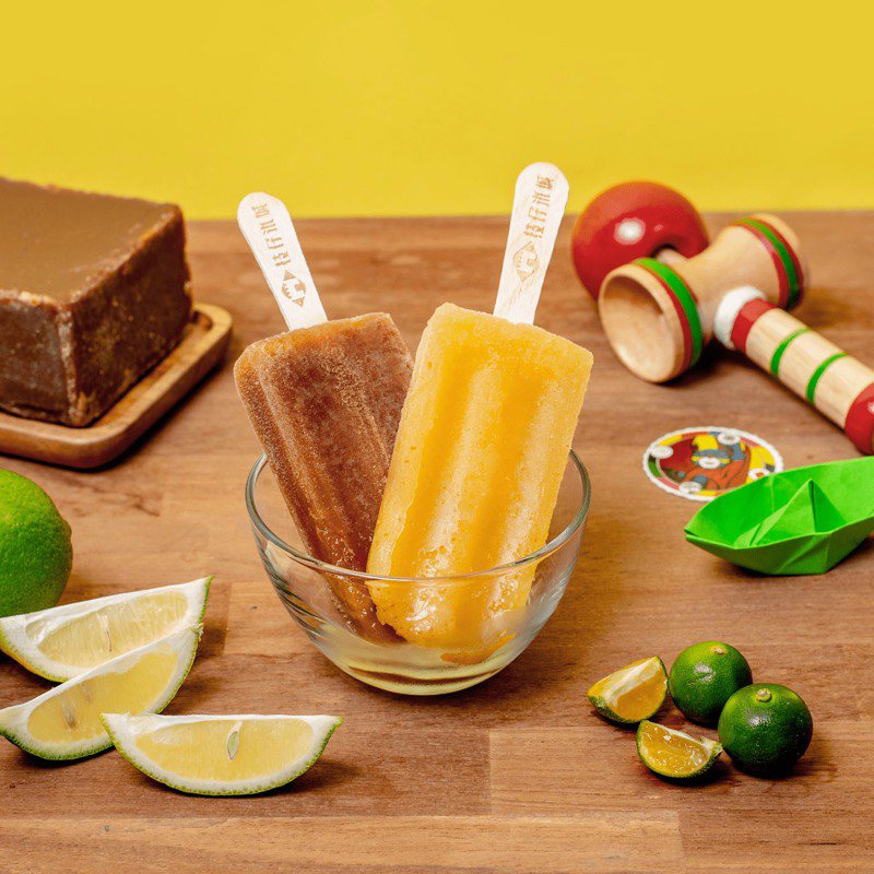 「枝仔冰城 X 哈零食」冬瓜檸檬冰棒甜而不膩、九如金桔檸檬冰棒以完美黃金比例製成。圖／枝仔冰城提供