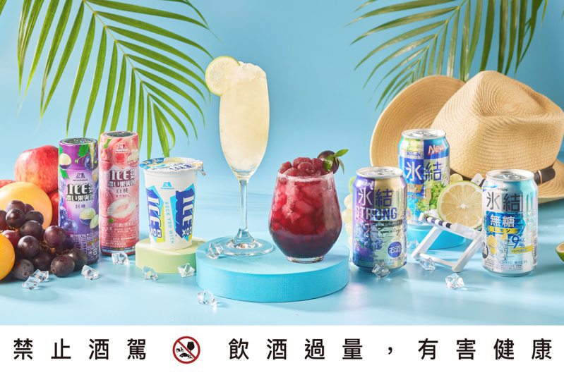 KIRIN冰結調酒搭上森永「ICEBOX果實冰」，成為今夏最強消暑攻略。圖／台灣麒麟提供。提醒您：禁止酒駕 飲酒過量有礙健康。