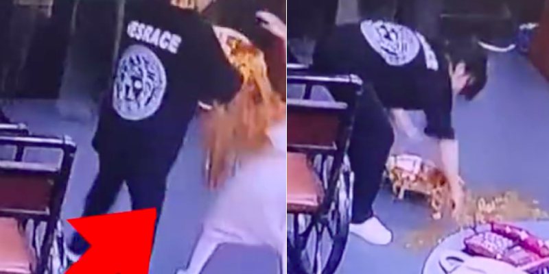 中國大陸一名女童撞上正端著火鍋的女店員，被火鍋潑了一身，導致全身多處二級燙傷，店員手臂也被熱湯燙到。圖／取自微博