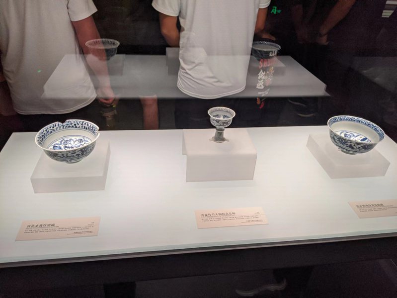 武威博物館藏3件元青花，在甘肅省所有博物館中首屈一指。（記者廖士鋒／攝影）