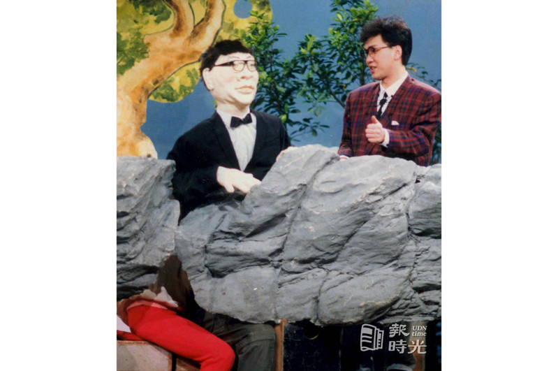 李茂山在華視「連環泡」中的「不平衡先生」單元。聯合報系資料照（1988/04/10 郭肇舫攝影）