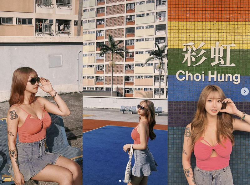 莉娜分享在香港旅遊的照片。圖擷自IG