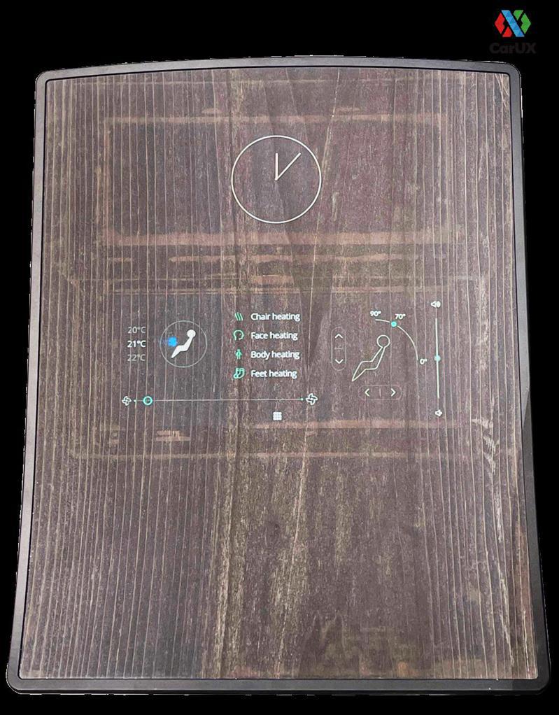 CarUX透過獨家創新技術展示「木紋隱藏顯示器」。業者/提供