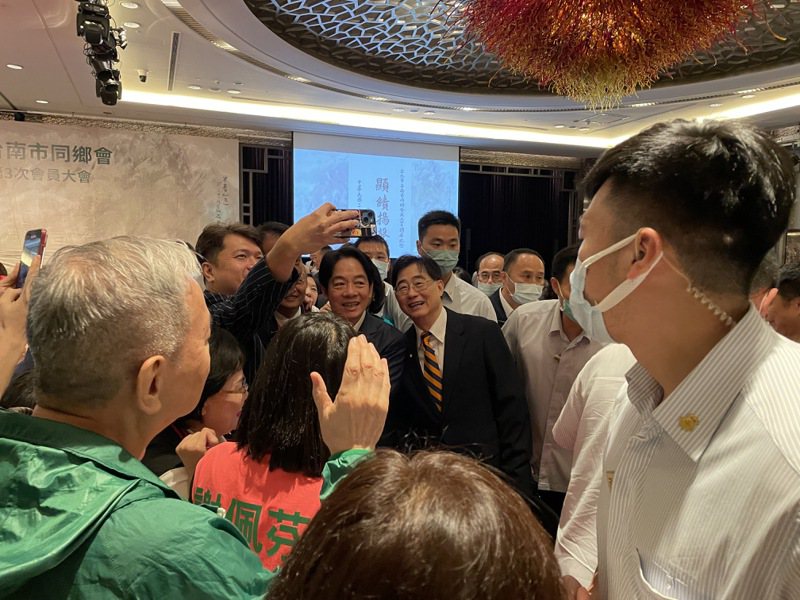 民進黨總統參選人賴清德今天出席台北市台南市同鄉會40周年慶典。記者丘采薇／攝影