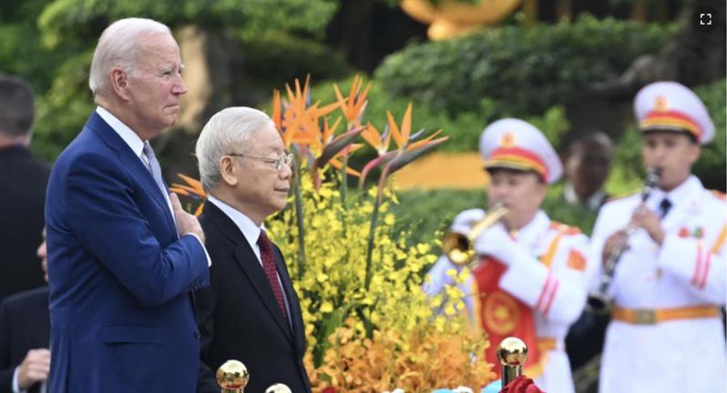 美國總統拜登訪問越南。（法新社）