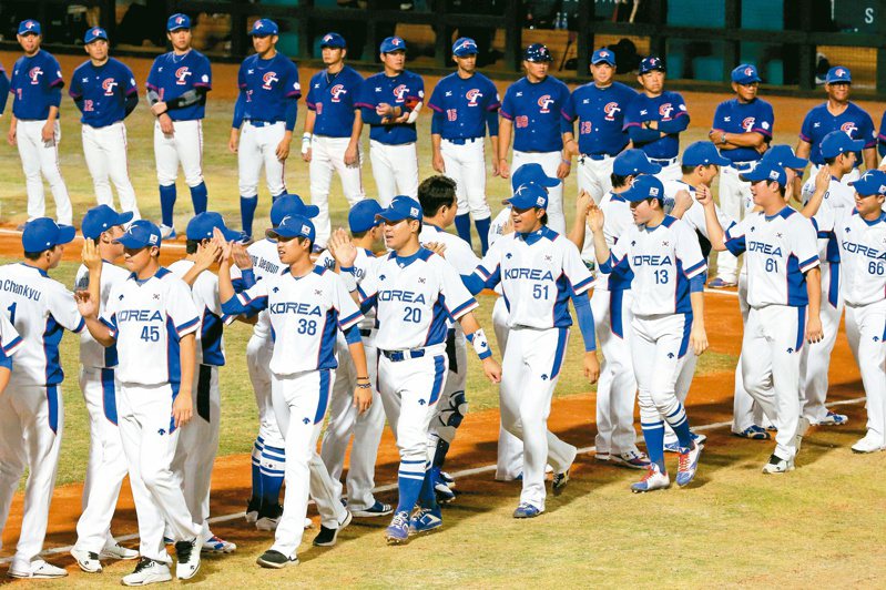 今年亞運棒球項目將尋求4連霸的韓國，這次將台灣隊視為最大假想敵。 聯合報系資料照