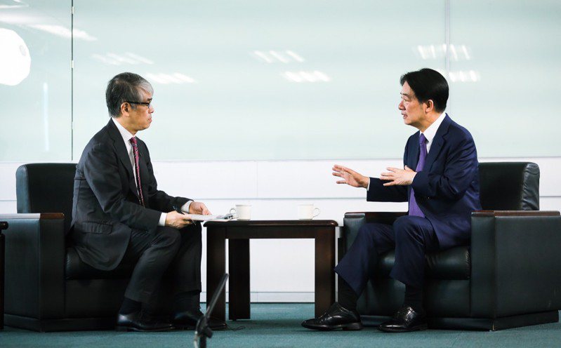 民進黨主席賴清德昨天接受日本放送協會（NHK）及「讀賣新聞」專訪。圖／民進黨提供