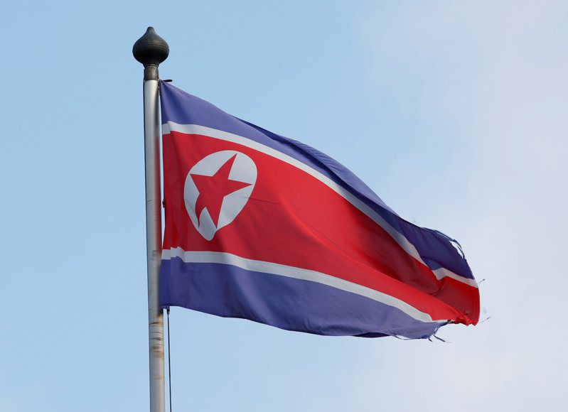 圖為北韓國旗。路透社