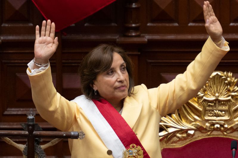 秘魯副總統博魯阿爾特。圖為她去年宣誓就職總統情景。 （法新社）