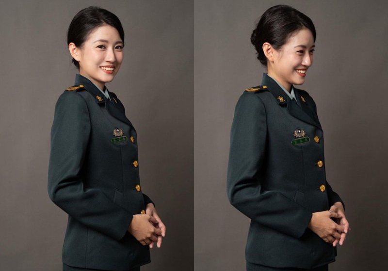 網友分享一位國軍的女政戰士美照，獲得大票鄉民一致讚賞。 圖擷自eunice830220 IG
