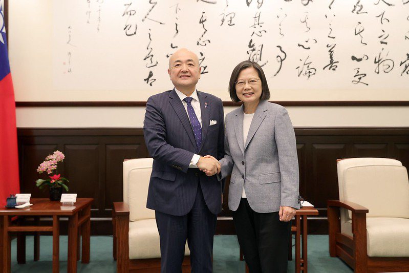 蔡英文總統今天接見日本台灣交流協會台北事務所新任代表片山和之。圖／總統府提供
