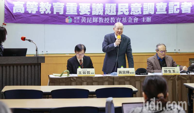 黃昆輝教授教育基金會公布重要高教議題民調。記者陳柏亨／攝影