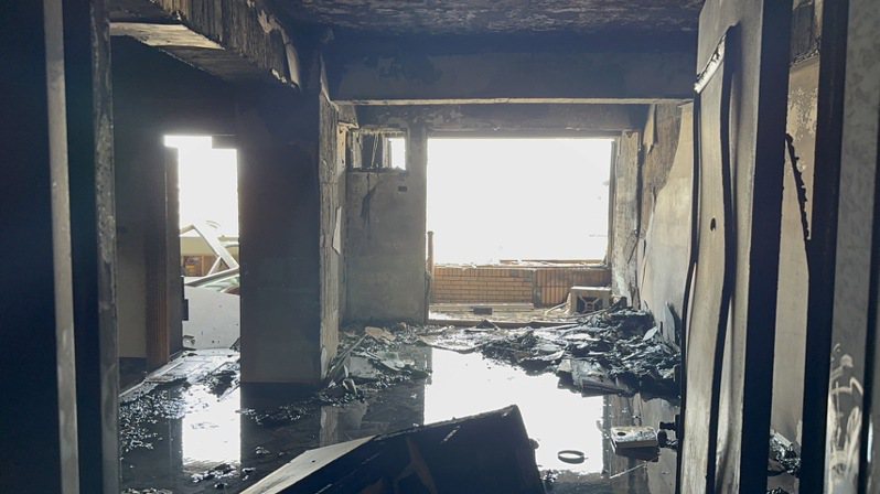 16歲陳姓少年住處發生嚴重氣爆，他全身91%燒燙傷，房子牆面幾乎全毀，隔間也都不見。本報資料照片