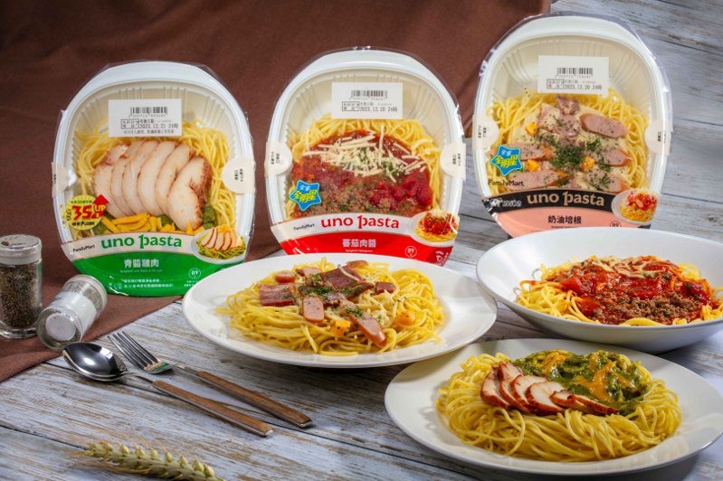 長家國際食品結合長榮空廚及全家便利商店的優勢，將成為全家義大利麵品牌Uno Pasta生產基地，提供不同麵體及多樣化口味的義大利麵產品，讓消費者有更多不同的選擇。圖／長榮航空提供