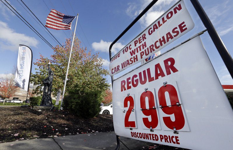 GasBuddy預測明年汽油價格下跌，每個月都不會升抵每加侖4美元，5月在3.67美元觸頂，12月降到2.99美元。美聯社