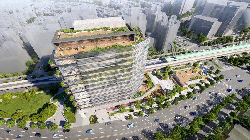 北捷劍潭站TOD大樓將是一棟地下3層、地上16層複合式大樓，總樓地板面積逾1.1萬坪，預計於2027年底完工。圖／台北捷運公司提供