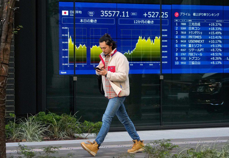 東京證券交易所掛牌股票總市值以美元計今（12）日超越上海證券交易所，睽違3年多重登亞洲第一。歐新社