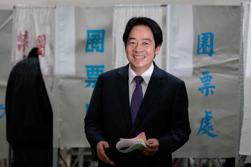 副總統賴清德13日在台南投票。法新社