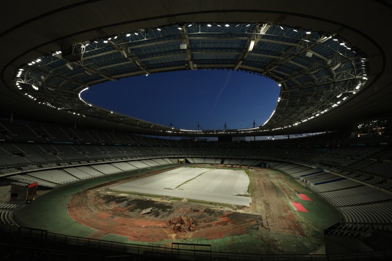 法蘭西體育場迎接巴黎奧運仍在施工中。圖／中華奧會提供