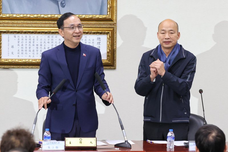 國民黨中常會今可望通過由韓國瑜（右）代表角逐下屆立院院長。圖／聯合報系資料照片