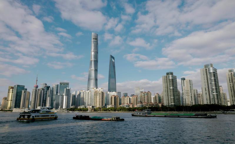 上海A級商辦空置率已高達21.8％，導致租金持續下滑。（歐新社）