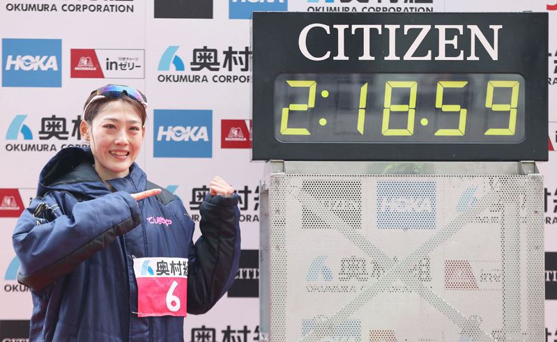 前田穗南改寫高懸19年的日本女子馬拉松紀錄。 法新社
