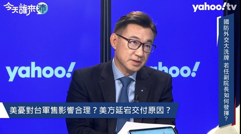 國民黨立委江啟臣今中午接受Yahoo TV「今天誰來沛」專訪。圖／Yahoo TV「今天誰來沛」提供