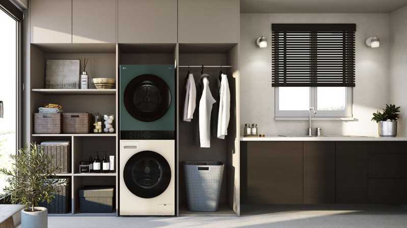 LG WashTower AI智控洗乾衣機整合「蒸、洗、脫、烘」四大功能，乾衣行程一條龍完成。圖／LG提供