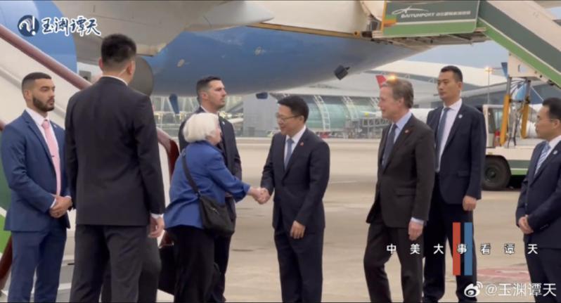 葉倫抵達廣州，開始六天對中國大陸的訪問。（玉淵譚天公眾號）