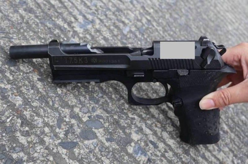 國造T75K3手槍日前射擊時發生槍管斷裂案。圖／讀者提供