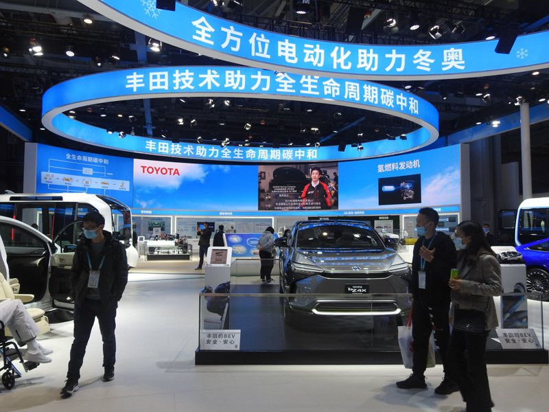 日本豐田汽車2021年在上海進博會上的展位。記者林宸誼／攝影