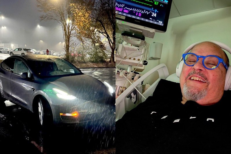美國一名男子半夜突發心臟病，靠著特斯拉的FSD（全自動駕駛）系統自駕約20公里到達急診，幸運撿回一命。圖片來源/X「@MAXPAULFRANKLIN」