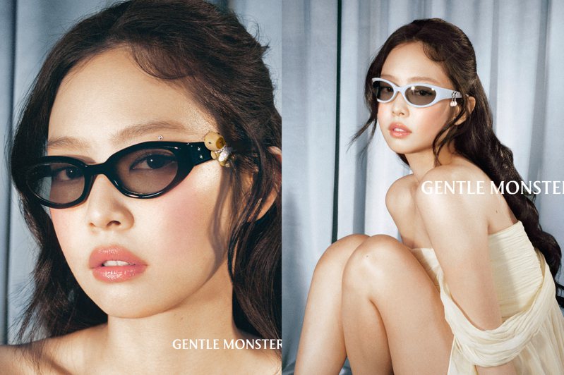 韩国天团Blackpink成员Jennie第三度与代言的GENTLE MONSTER合作，推出联名系列太阳眼镜。图／GENTLE MONSTER提供