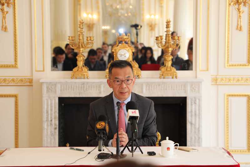 中國駐法國大使盧沙野表示，大陸國家主席習近平此次訪問歐洲將帶動歐洲形成更為獨立客觀友好的對華認知。（圖／取自中國駐法國大使館網站）