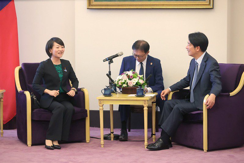 副總統賴清德今天接見「日本自民黨青年局長鈴木貴子訪台團」。圖／總統府提供